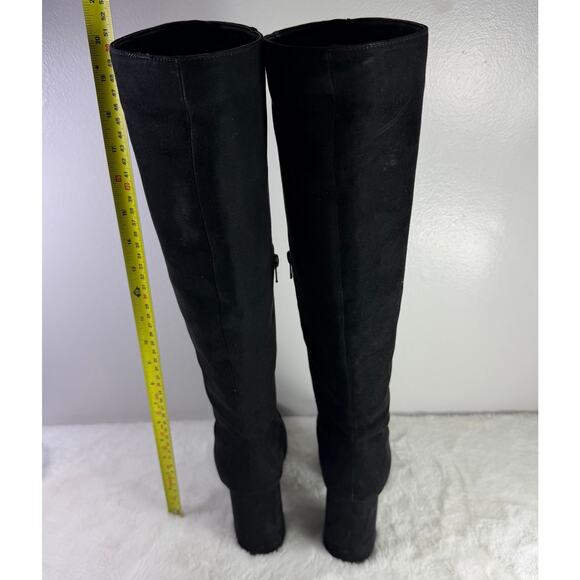 Forever 21 Women’s Black Faux Suede Over-the-Knee High Heel Boots Size 8 - Picture 4 of 10
